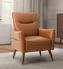 Holt Leatherette Lounge Chair In Tan Colour