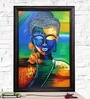 Holy Painted Buddha Face Original Handmade Oil Painting On Canvas Framed