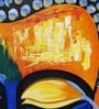 Holy Painted Buddha Face Original Handmade Oil Painting On Canvas Framed