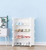 Homa Collapsible Shoe Rack in White Colour