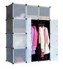 Matt Folding Wardrobe with Multipurpose Shelves in Black Colour