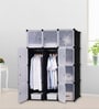 Matt Folding Wardrobe with Multipurpose Shelves in Black Colour