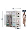 Milo Folding Wardrobe with Multipurpose Shelves in White Colour