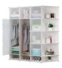 Milo Folding Wardrobe with Multipurpose Shelves in White Colour