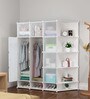 Milo Folding Wardrobe with Multipurpose Shelves in White Colour