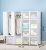 Mack Folding Wardrobe with Multipurpose Shelves in White Colour
