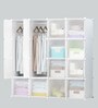 Mack Folding Wardrobe with Multipurpose Shelves in White Colour