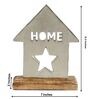 Home & Star Silver Wood & Aluminium Showpiece