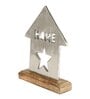Home & Star Silver Wood & Aluminium Showpiece