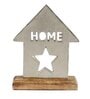 Home & Star Silver Wood & Aluminium Showpiece