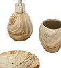 Ceramic Counter Top Bathroom Accessories in Beige, Set of 4