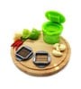 Green ABS Plastic Garlic Chopper with 2 Different Blades