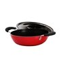 Home Creations Aluminium Red Kadhai with Lid ,1 Ltr