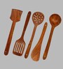 Home Creations Wooden 5 Pcs Kitchen Cooking Tool Set