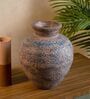 (1Pc) Pink & Blue Terracotta Decorative Vase For Home Decor