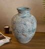 (1Pc) Teal Green Terracotta Flower Vase For Living Room Decor