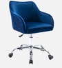 Home Office Velvet Fabric Executive Chair In Blue Colour