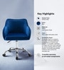 Home Office Velvet Fabric Executive Chair In Blue Colour