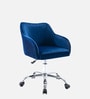 Home Office Velvet Fabric Executive Chair In Blue Colour