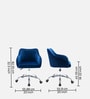 Home Office Velvet Fabric Executive Chair In Blue Colour