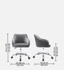 Home Office Velvet Fabric Executive Chair In Grey Colour