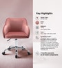 Home Office Velvet Fabric Executive Chair In Pink Colour