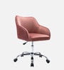 Home Office Velvet Fabric Executive Chair In Pink Colour