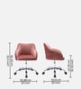Home Office Velvet Fabric Executive Chair In Pink Colour
