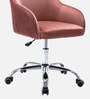 Home Office Velvet Fabric Executive Chair In Pink Colour