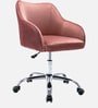 Home Office Velvet Fabric Executive Chair In Pink Colour
