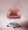 Home Office Velvet Fabric Executive Chair In Pink Colour