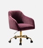 Home Office Velvet Fabric Executive Chair In Purple Colour
