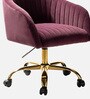 Home Office Velvet Fabric Executive Chair In Purple Colour