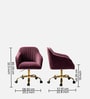 Home Office Velvet Fabric Executive Chair In Purple Colour