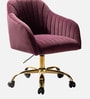 Home Office Velvet Fabric Executive Chair In Purple Colour