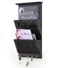 Engineered Wood Wall Mounted Magazine Holder in Black Colour