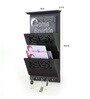 Engineered Wood Wall Mounted Magazine Holder in Black Colour
