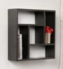 Engineered Wood Square Wall Shelf in Black Colour