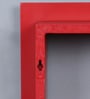Set of 3 Engineered Wood Wall Shelf with Frames in Red Colour