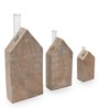 Home Sweet Blooms Brown Wood Vase