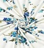 Blue Floral 144 TC Cotton King Size  King Size Bedsheet With 2 Pillow Cover