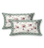 Green Floral 144 TC Cotton King Size  King Size Bedsheet With 2 Pillow Cover