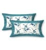 Blue Floral 144 TC Cotton King Size  King Size Bedsheet With 2 Pillow Cover