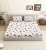Green Floral 144 TC Cotton King Size  King Size Bedsheet With 2 Pillow Cover