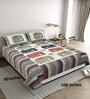 Green Elephant Print 144 TC Cotton Size Double  Bedsheet With 2 Pillow Cover