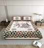 Green Traditional print 144 TC Cotton Size Double  Bedsheet With 2 Pillow Cover