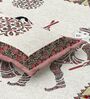 Green Traditional print 144 TC Cotton Size Double  Bedsheet With 2 Pillow Cover