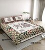 Green Traditional print 144 TC Cotton Size Double  Bedsheet With 2 Pillow Cover