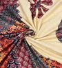 Plum Peacock Print 144 TC Cotton Size Double  Bedsheet With 2 Pillow Cover