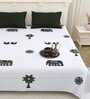 Blue Traditional print 144 TC Cotton King Size  Bedsheet With 2 Pillow Cover